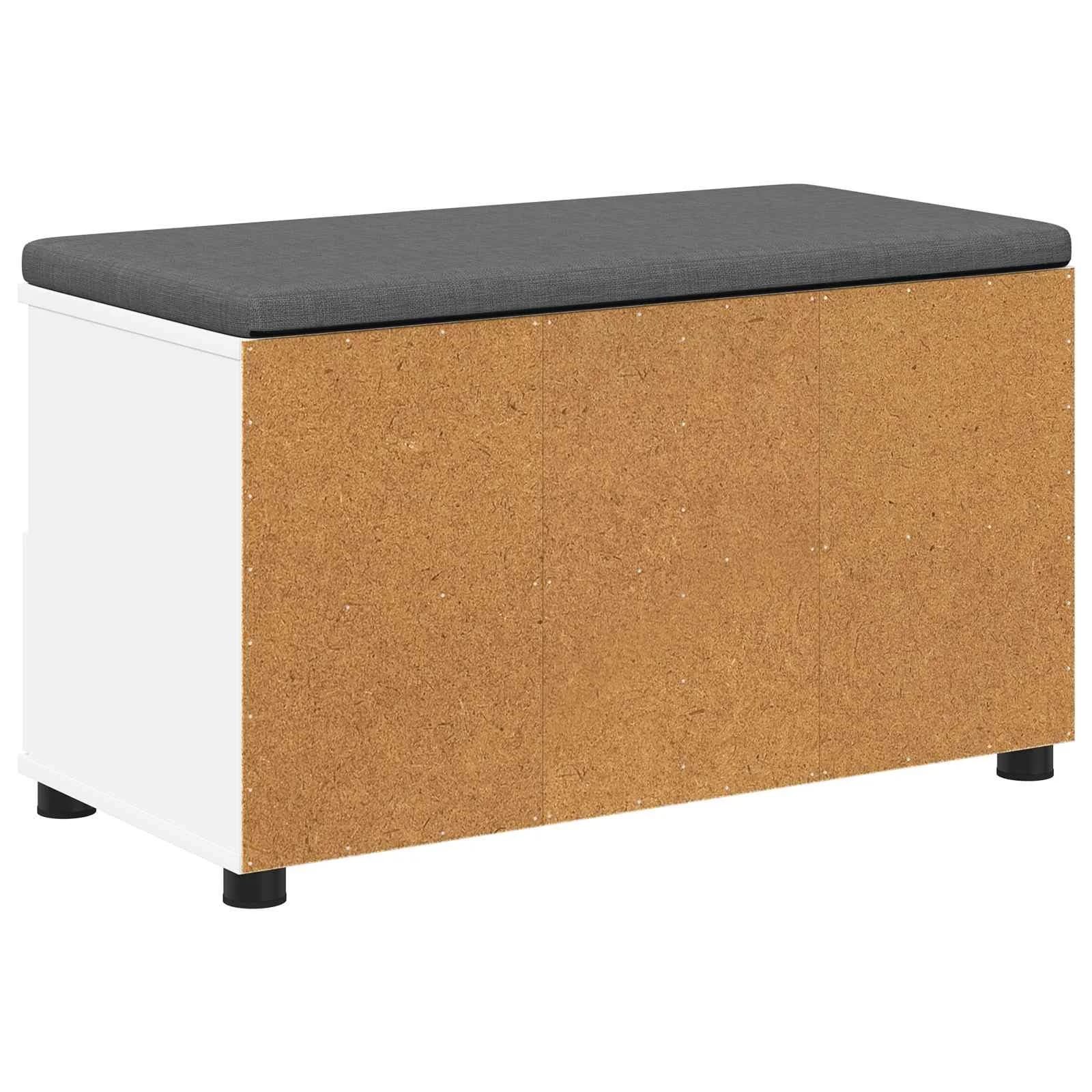 Haldna klop Bela 80 x 38 x 46 cm Oblikovan Les in Tkanina - slika 8