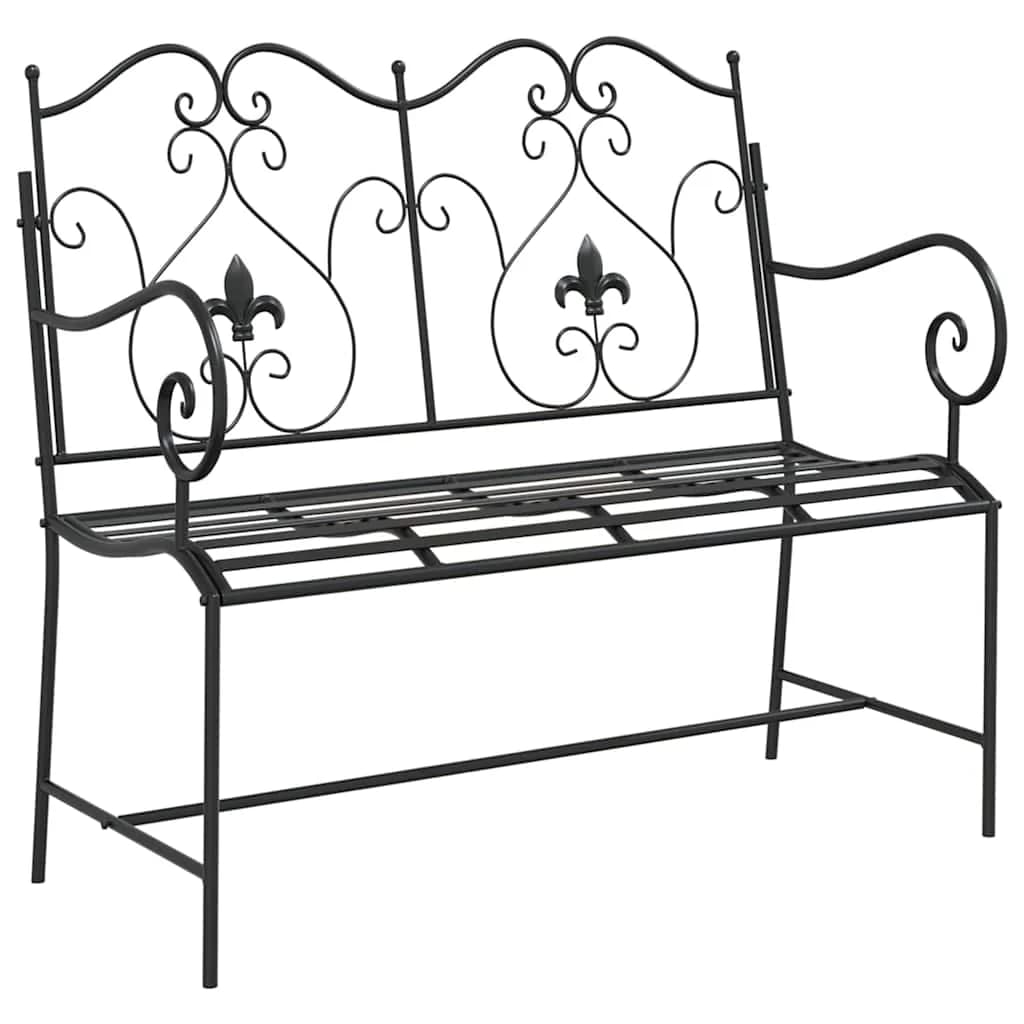 Vrtna klop Črna 104 x 54 x 93 cm Jeklo - slika 2