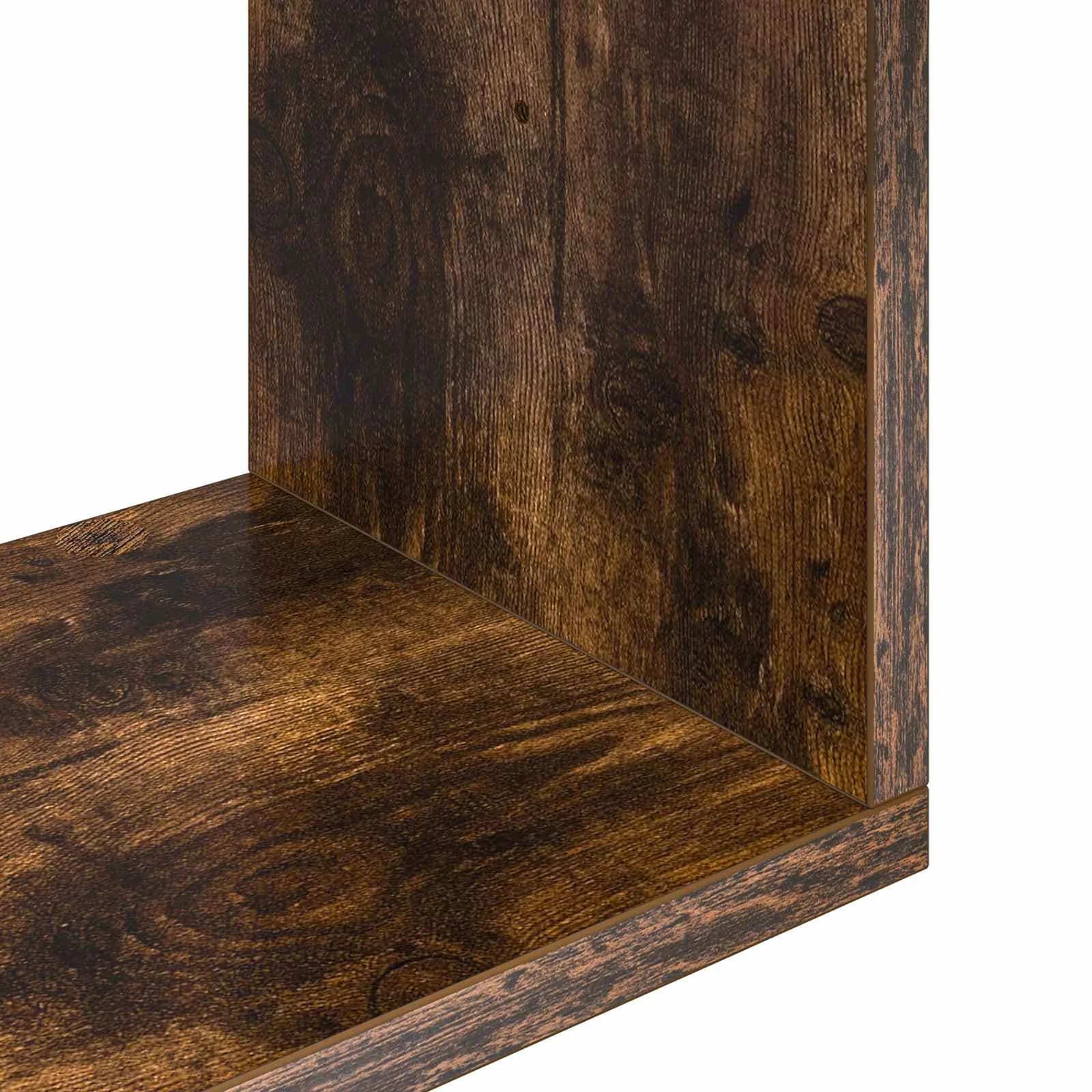 Stenska polica Dimljen hrast 60 x 11 x 60 cm Inženirski les - slika 7