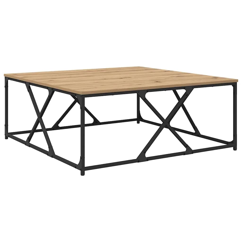 Klubska miza Umetni hrast 100 x 100 x 40 cm Inženirski les - slika 7