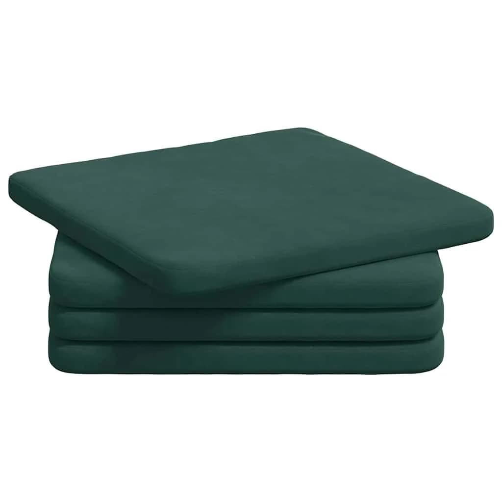 Sedežne blazine 4 kos Žamet Temno zelena 40 x 40 x 3 cm - slika 2
