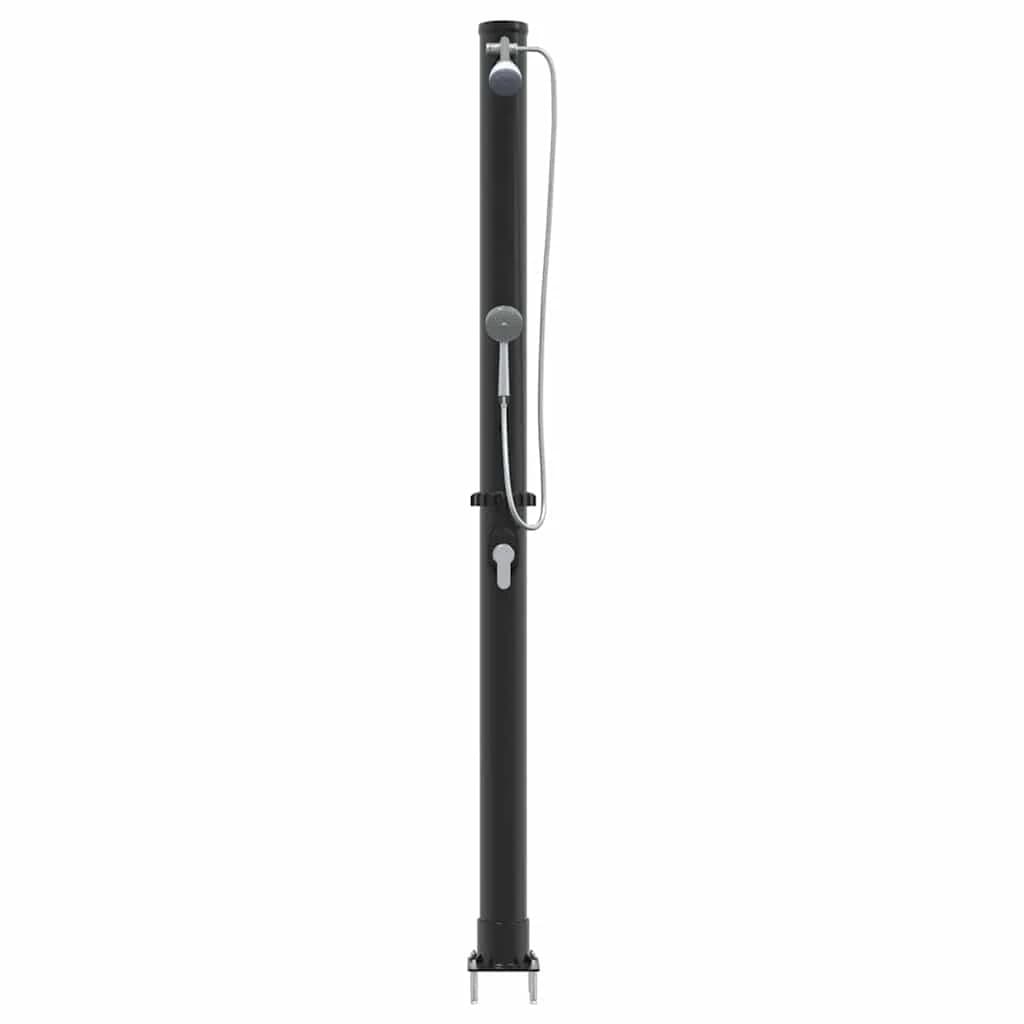 Zunanja sončna prha Črna 217 cm PVC in aluminij - slika 5