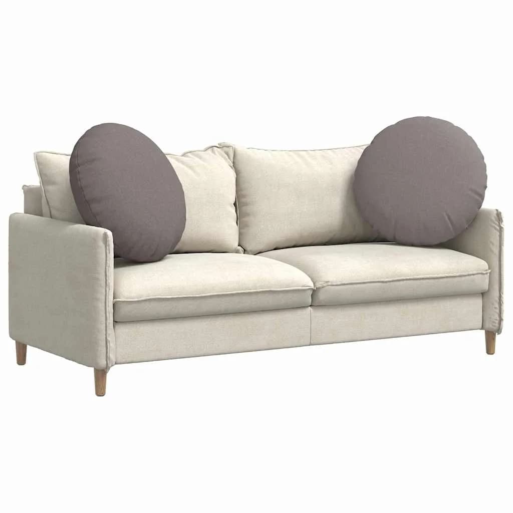 Sedežne blazine 2 kos blago Taupe Ø80 x 29 cm - slika 3