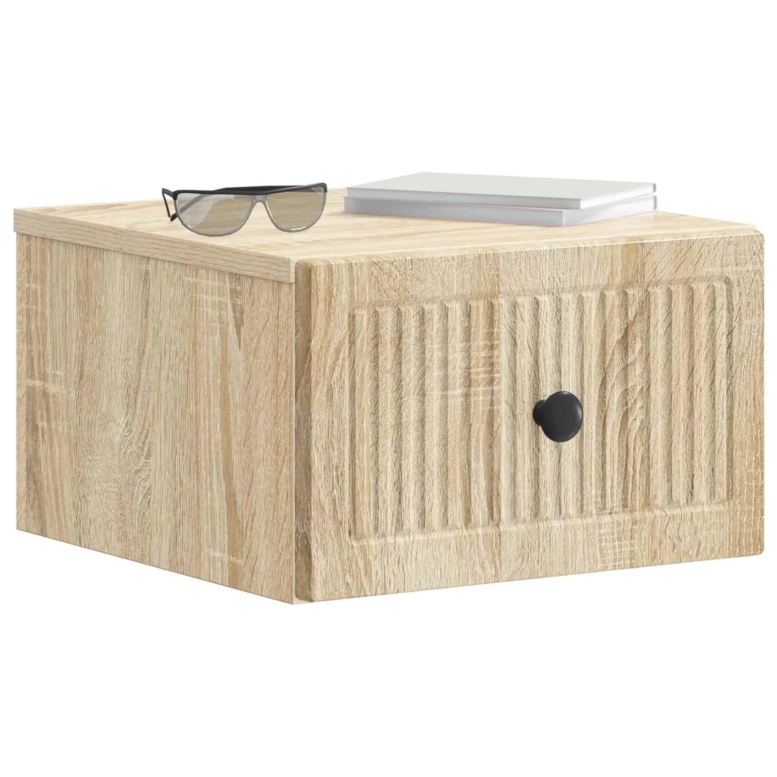 Stenski nočni omarici 2 kos Sonoma hrast 33 x 34,5 x 20 cm - slika 3