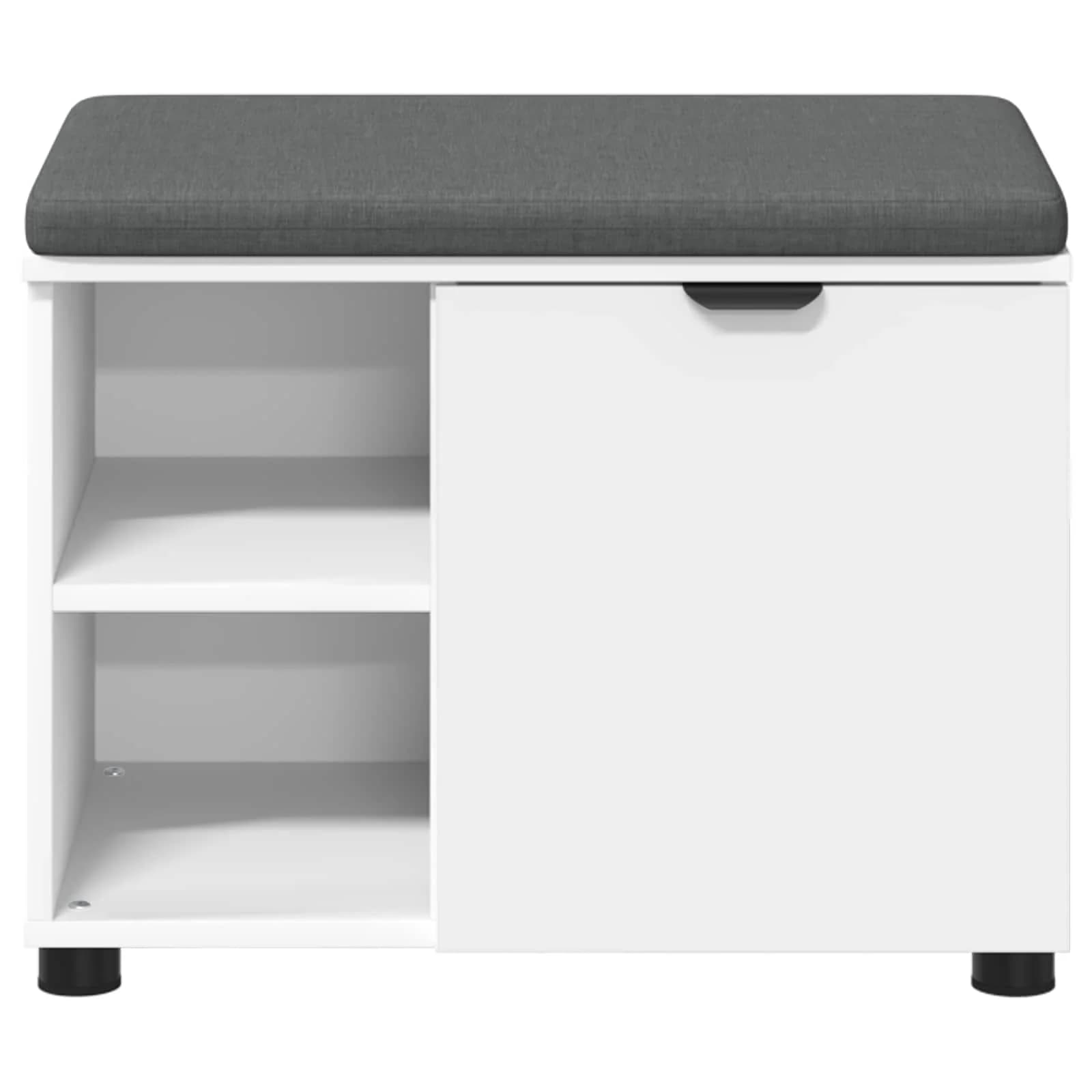 Haldna klop Bela 60 x 38 x 46 cm Oblikovan Les in Tkanina - slika 6