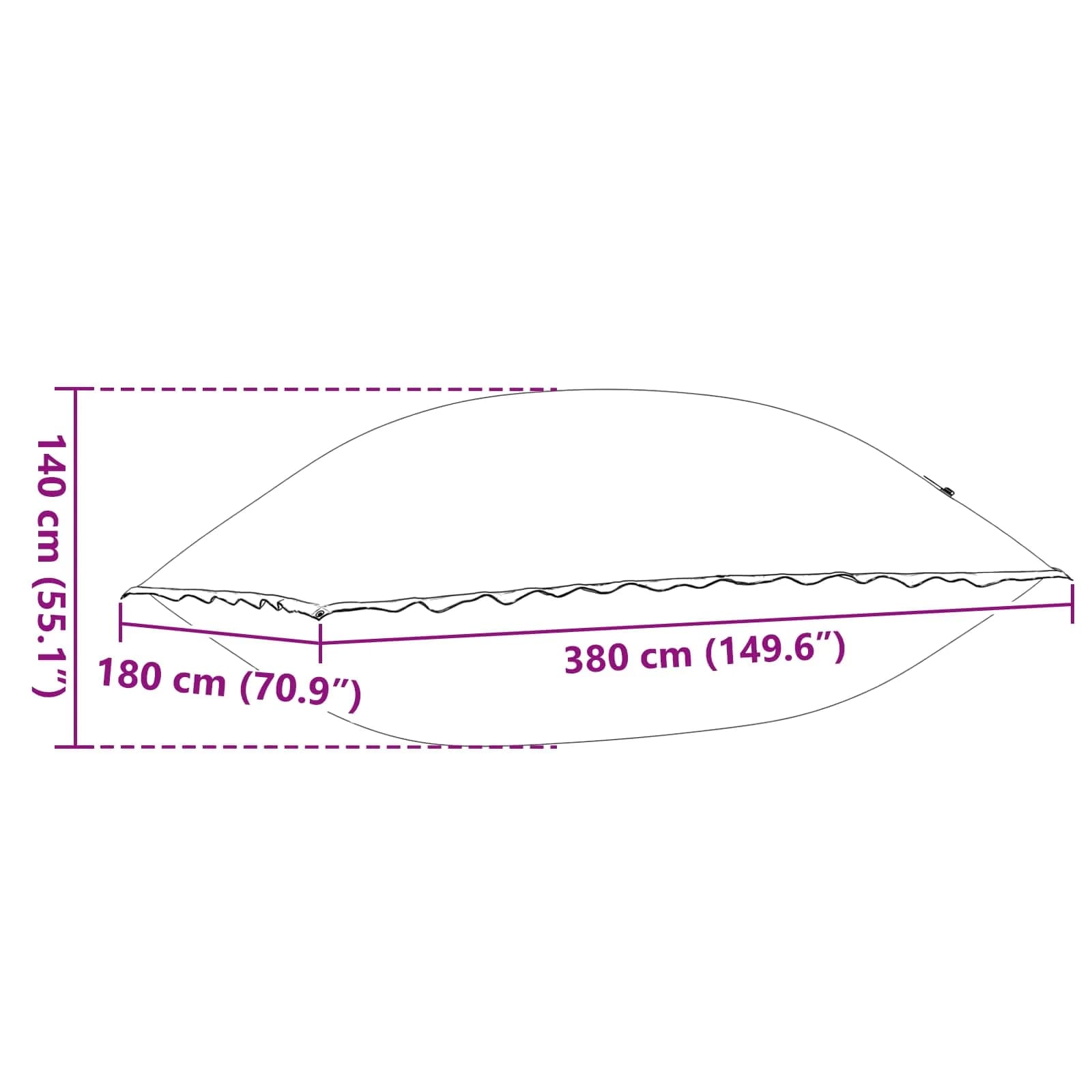 Zimska blazina za bazen Modra 380 x 180 x 140 cm PVC - slika 8