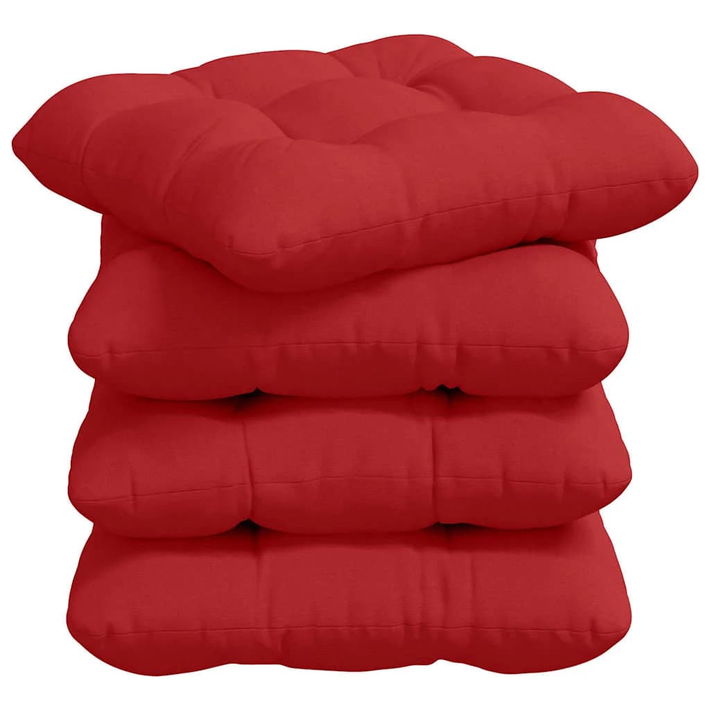 Sedežne blazine 4 kos Blago Rdeča 40 x 40 x 12 cm - slika 2