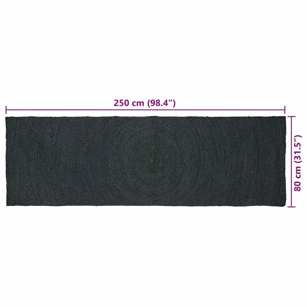 Preproge za površine Temno siva 80 x 250 cm Juta - slika 9