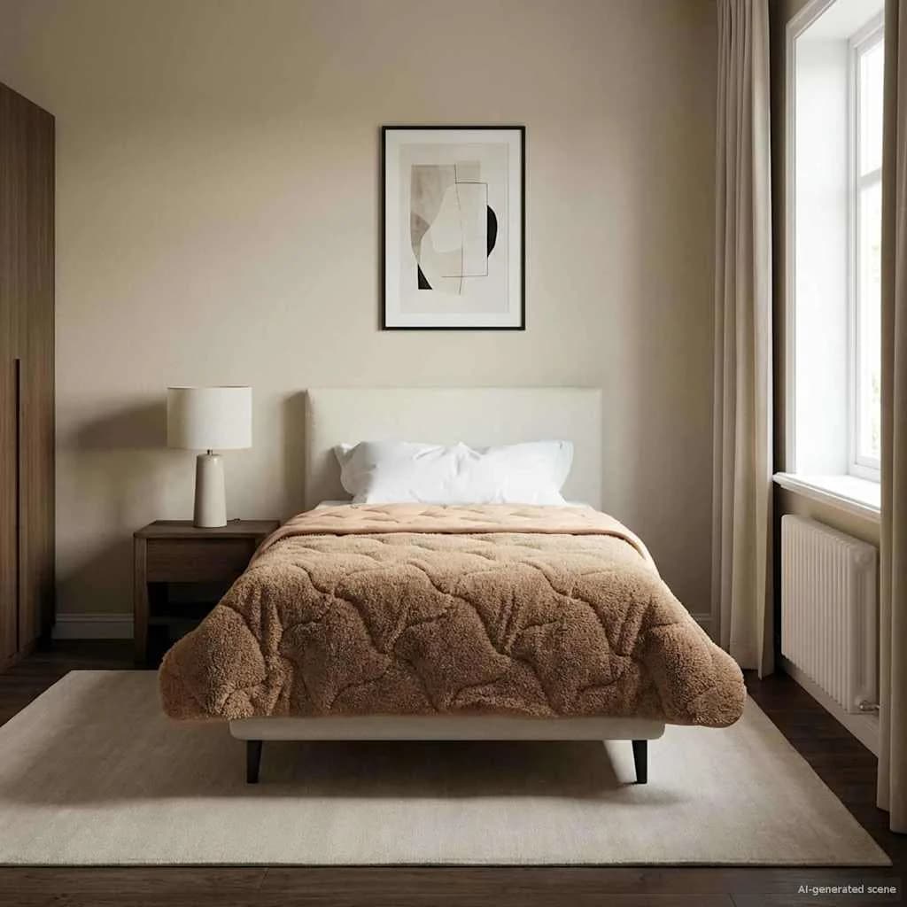 Zimska posteljnina Taupe 135 x 200 cm Mikrofibra in Teddy flis