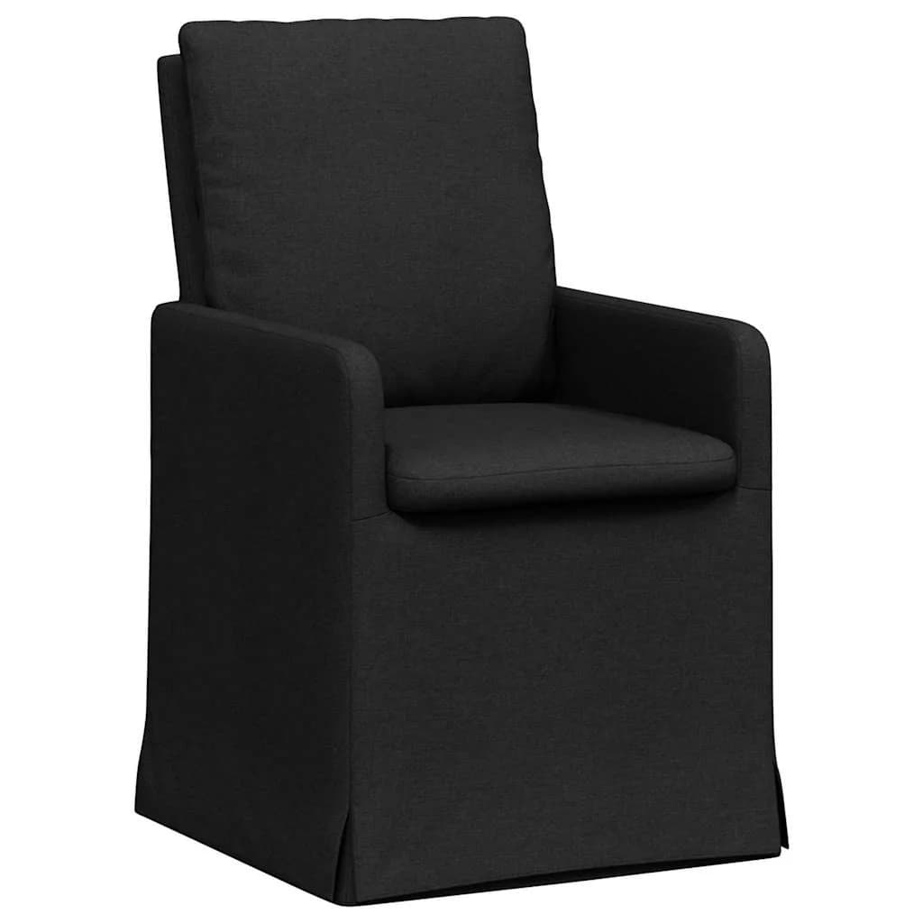 Jedilni stoli 2 kos blago Črna 57 x 67 x 98 cm - slika 2
