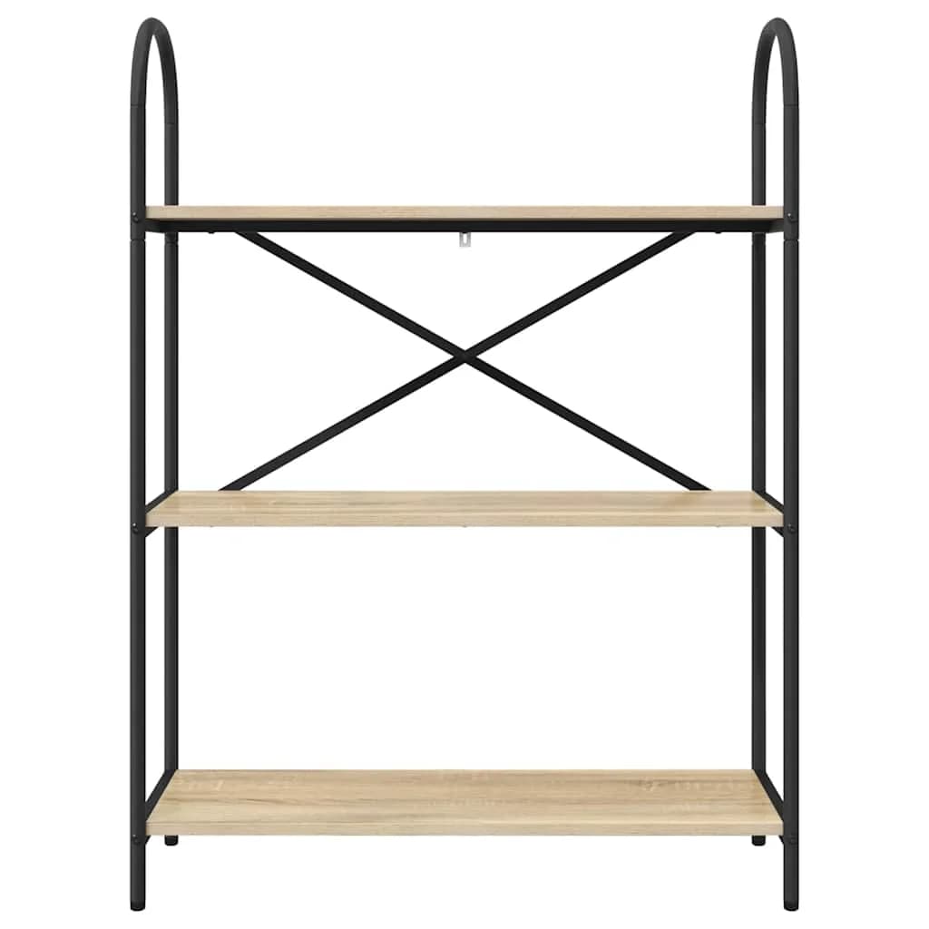 Knjižna polica 3 nivojev 80 x 30 x 109 cm Inženirski les - slika 5