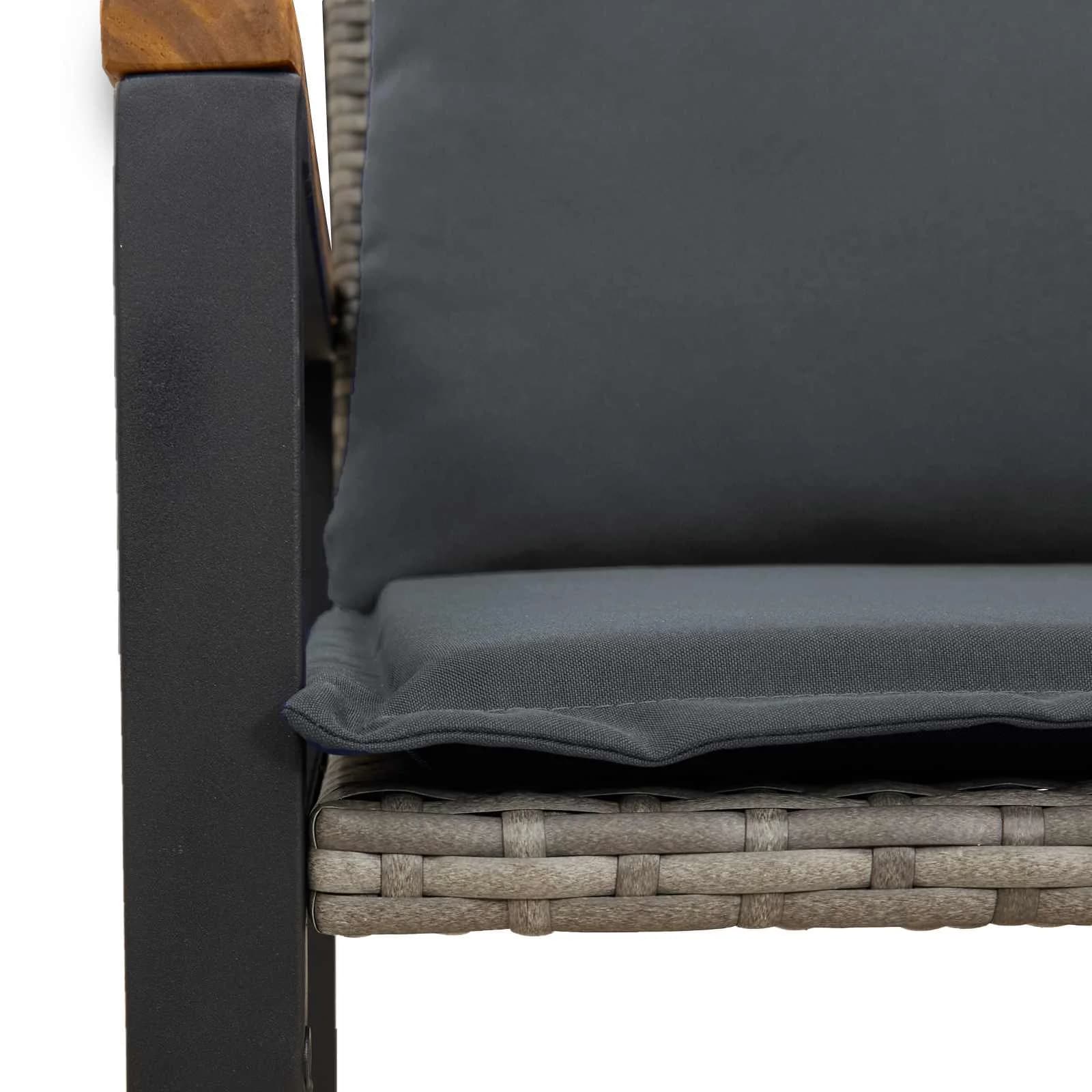 klop z blazino Siva in temno siva 115 x 65 x 72 cm Ratan - slika 9