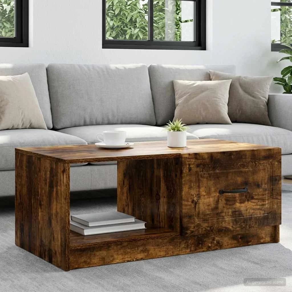 Klubska miza Dimljen hrast 90 x 50 x 37 cm Inženirski les