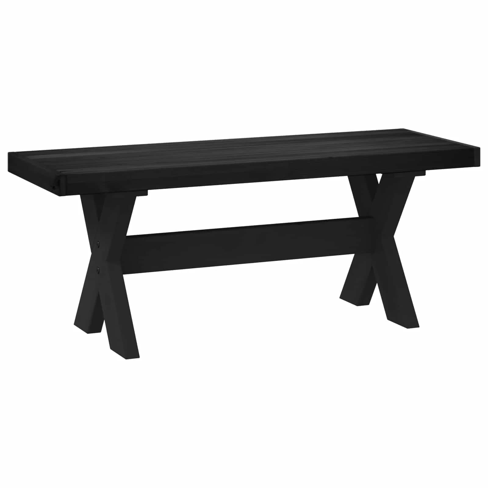 Jedilna klop NOAIN 120 x 41 x 45 cm Masivna borovina Črna - slika 5