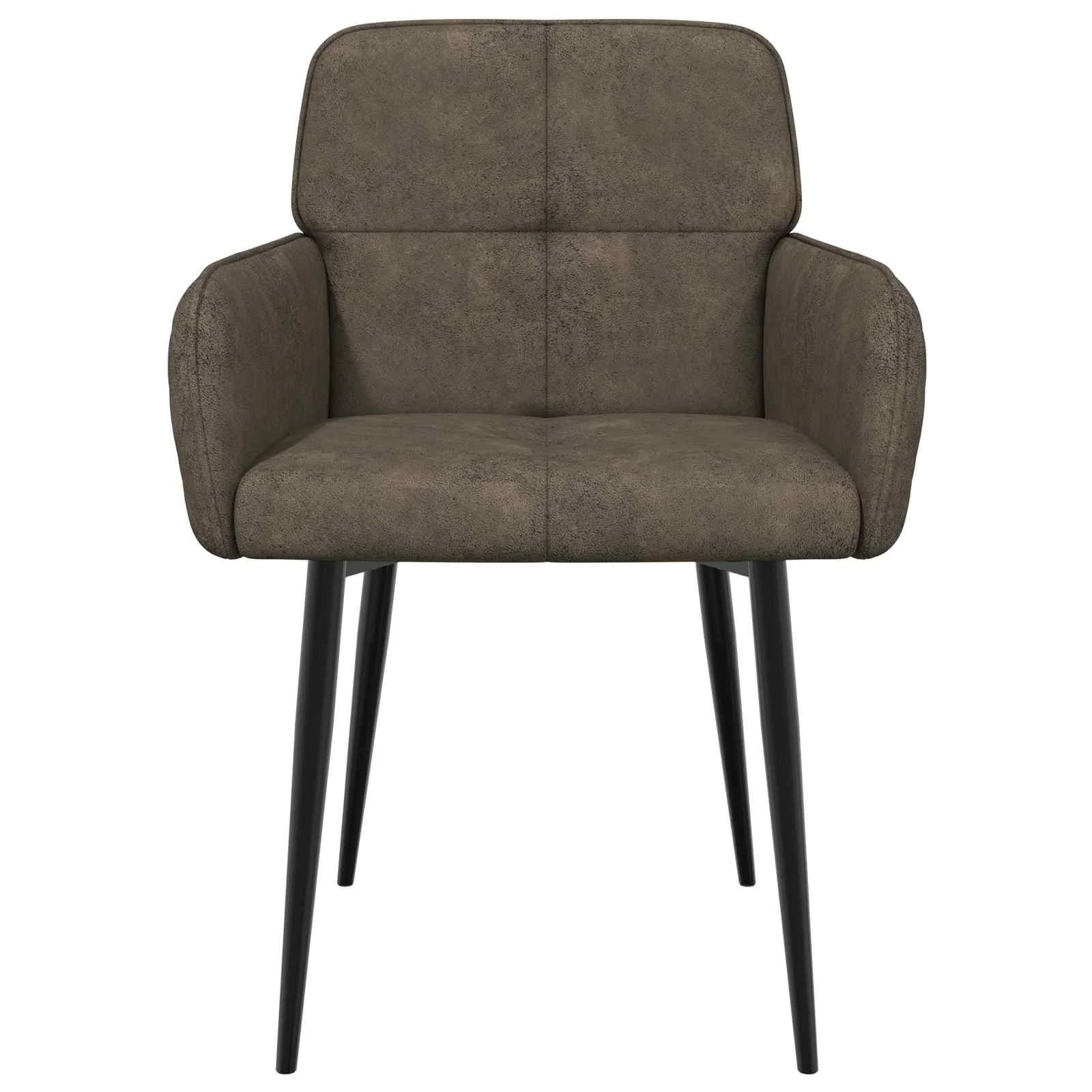 Jedilni stoli 2 kos Umetno nubuk usnje Temno siva 59x56,5x85cm - slika 3