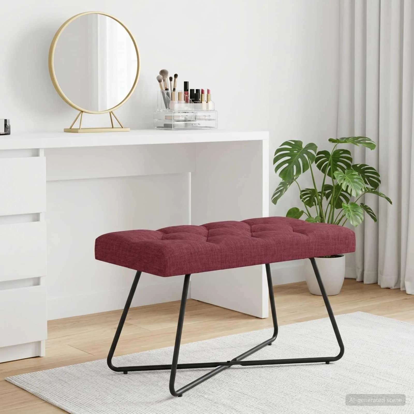 Klop s gumbnim oblazinjenjem Vinorodna rdeča 80 x 40 x 46 cm - slika 4