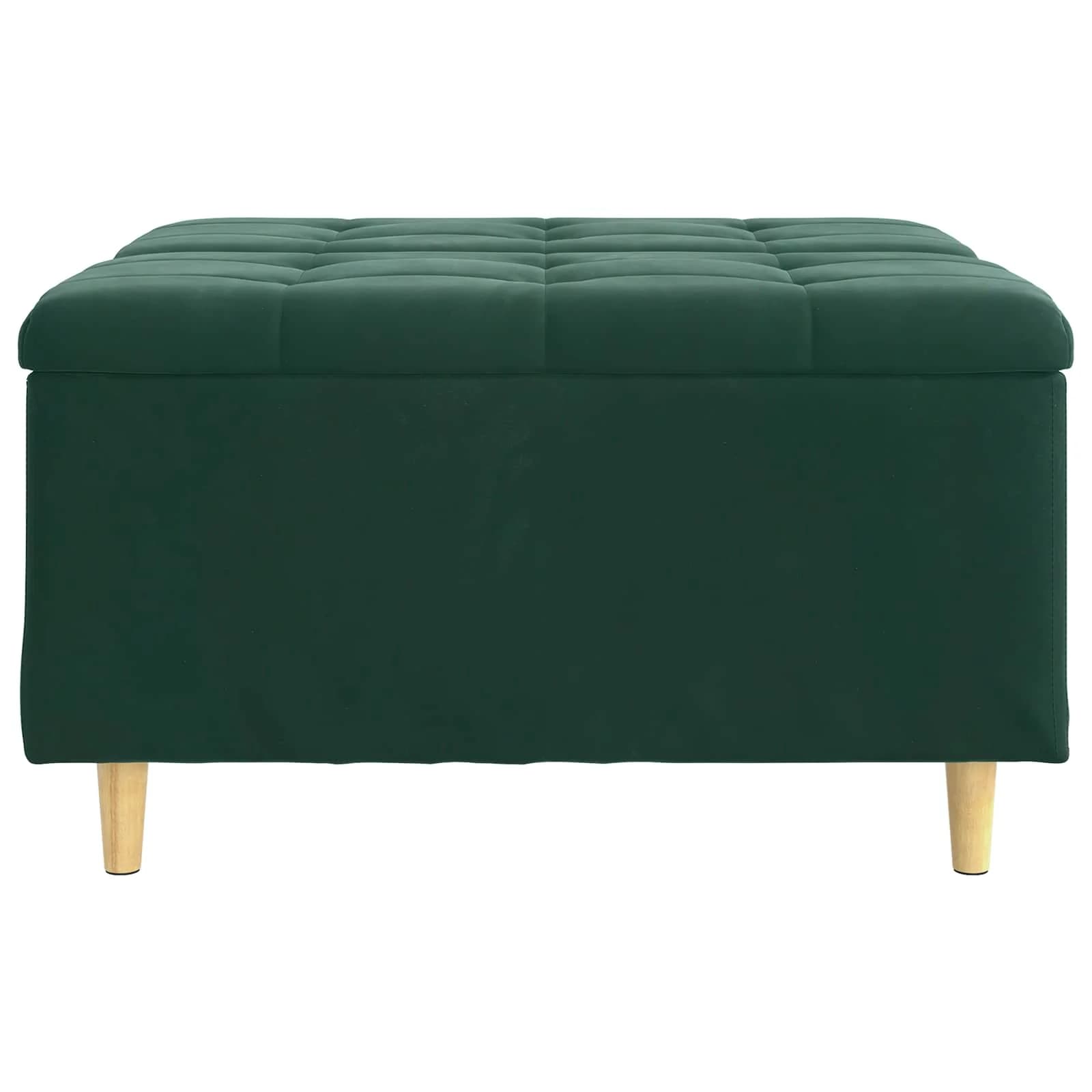 Shranjevalna tabureta Temno zelena 80 x 80 x 45 cm Žamet - slika 6