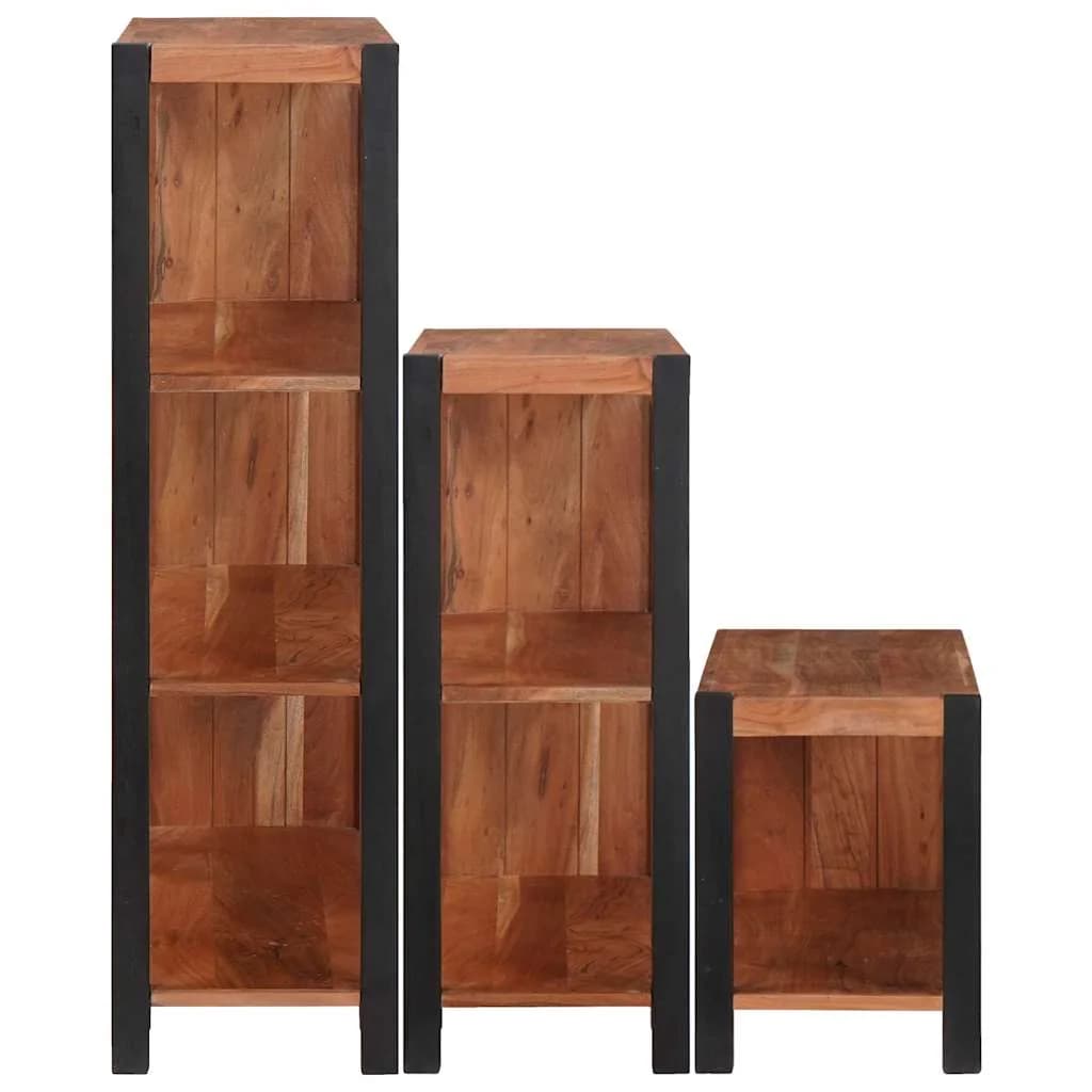 Knjižna polica 6 nivojev 3 kos 80 x 30 x 110 cm Rjava - slika 5
