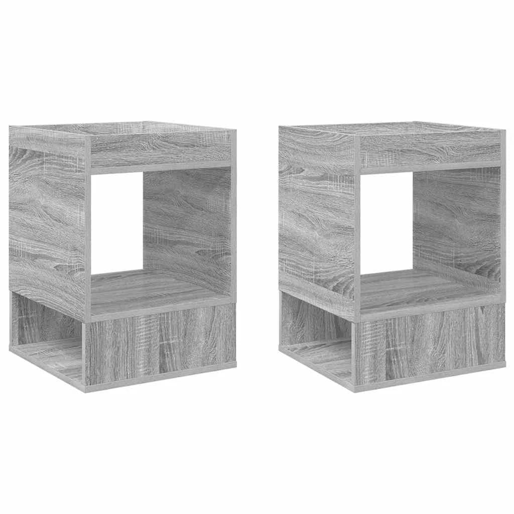 Stranska miza 2 kos Siva Sonoma 40 x 40 x 56 cm Inženirski les - slika 2