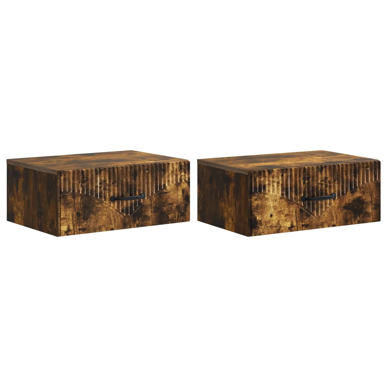 Stenski nočni omarici 2 kos Dimljen hrast 49 x 34,5 x 20 cm - slika 2