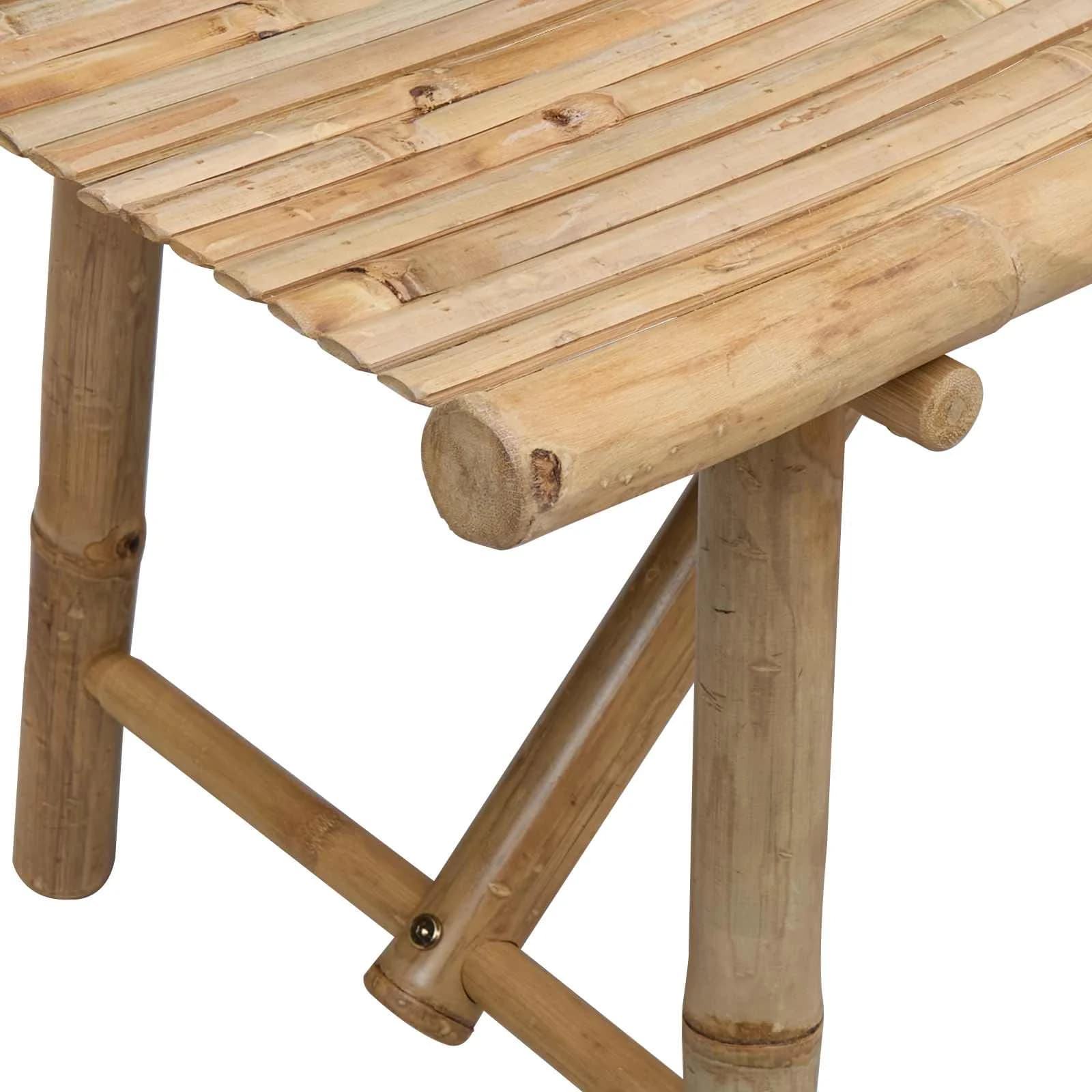 Vrtna klop 110 x 45 x 50 cm Bambus Naravna Pravokotna - slika 7
