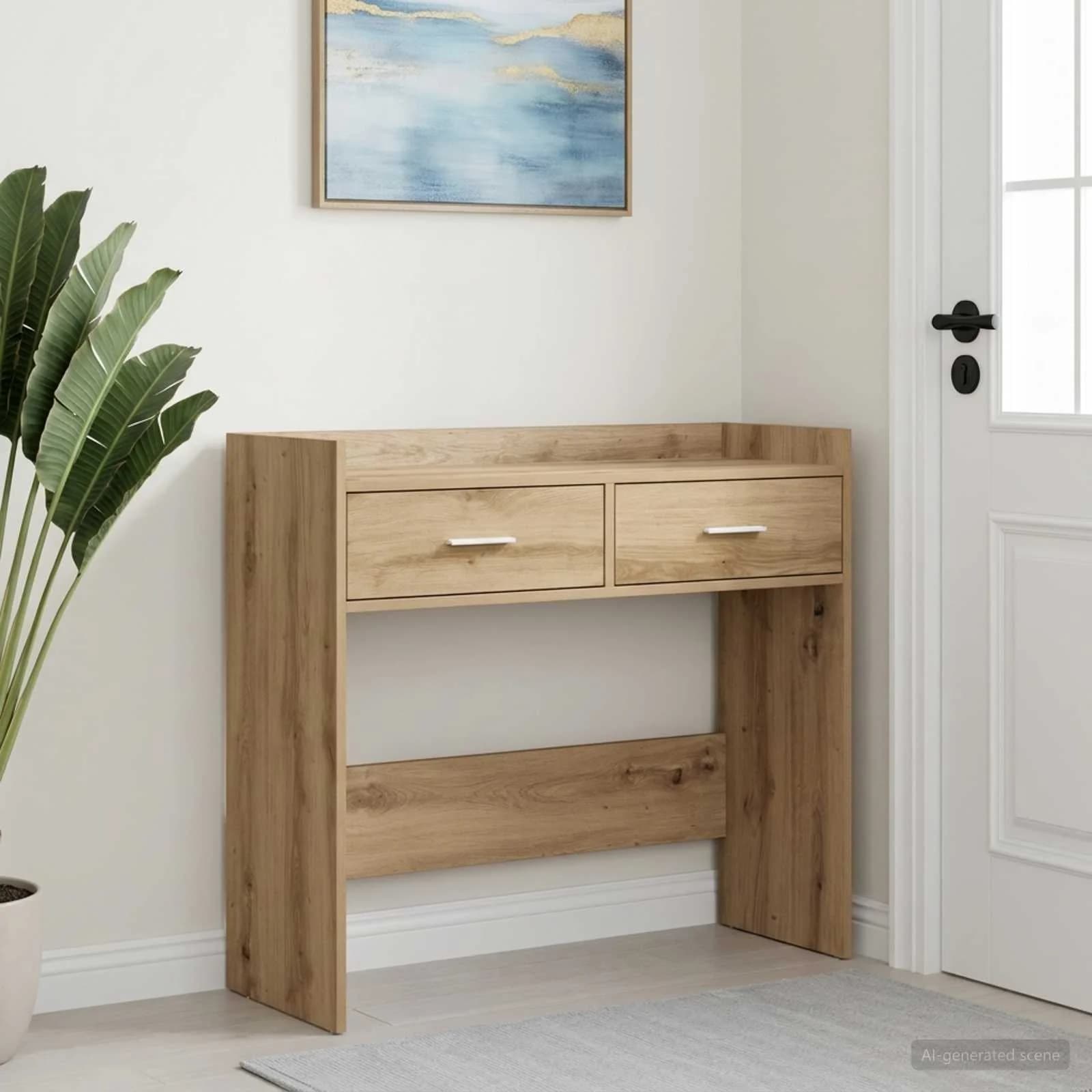 Konzolna miza Artisan hrast 90 x 35 x 80 cm Inženirski les