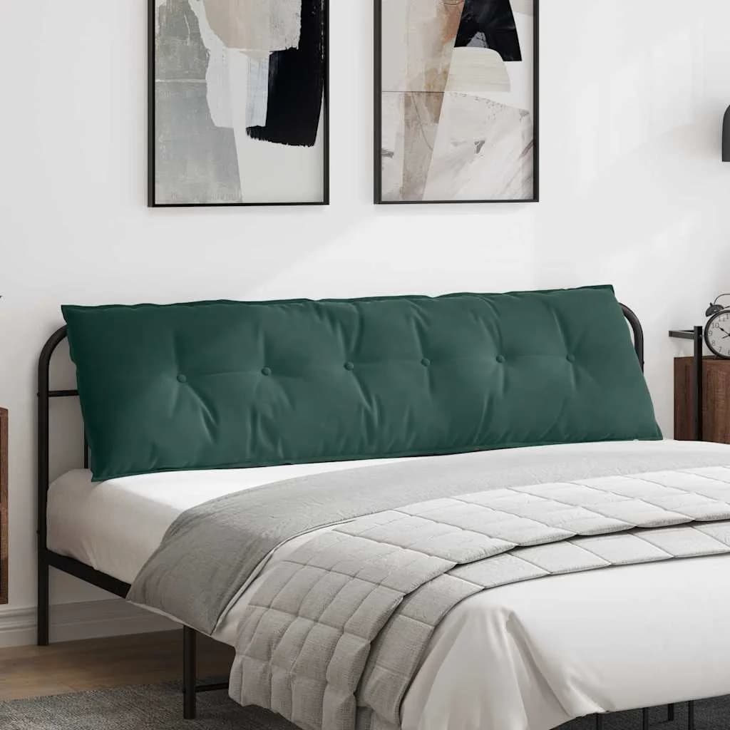 Poglavni vzglavnik Temno zelena 180 x 50 cm Žametna tkanina