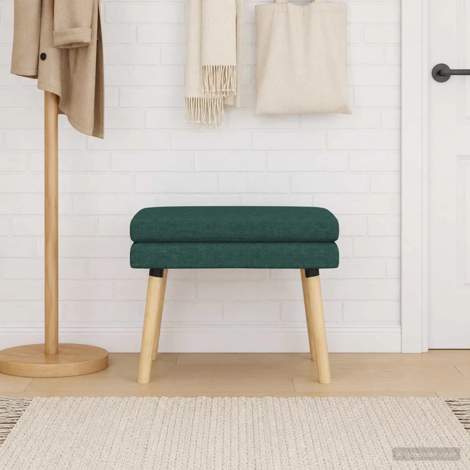 Dvojna klop Temno zelena 60 x 40 x 46 cm Blago - slika 4