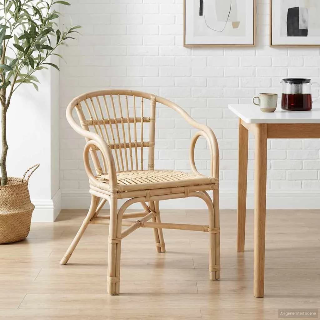 Zložljiva stolica Naravna 58 x 60 x 81 cm Ratan - slika 3
