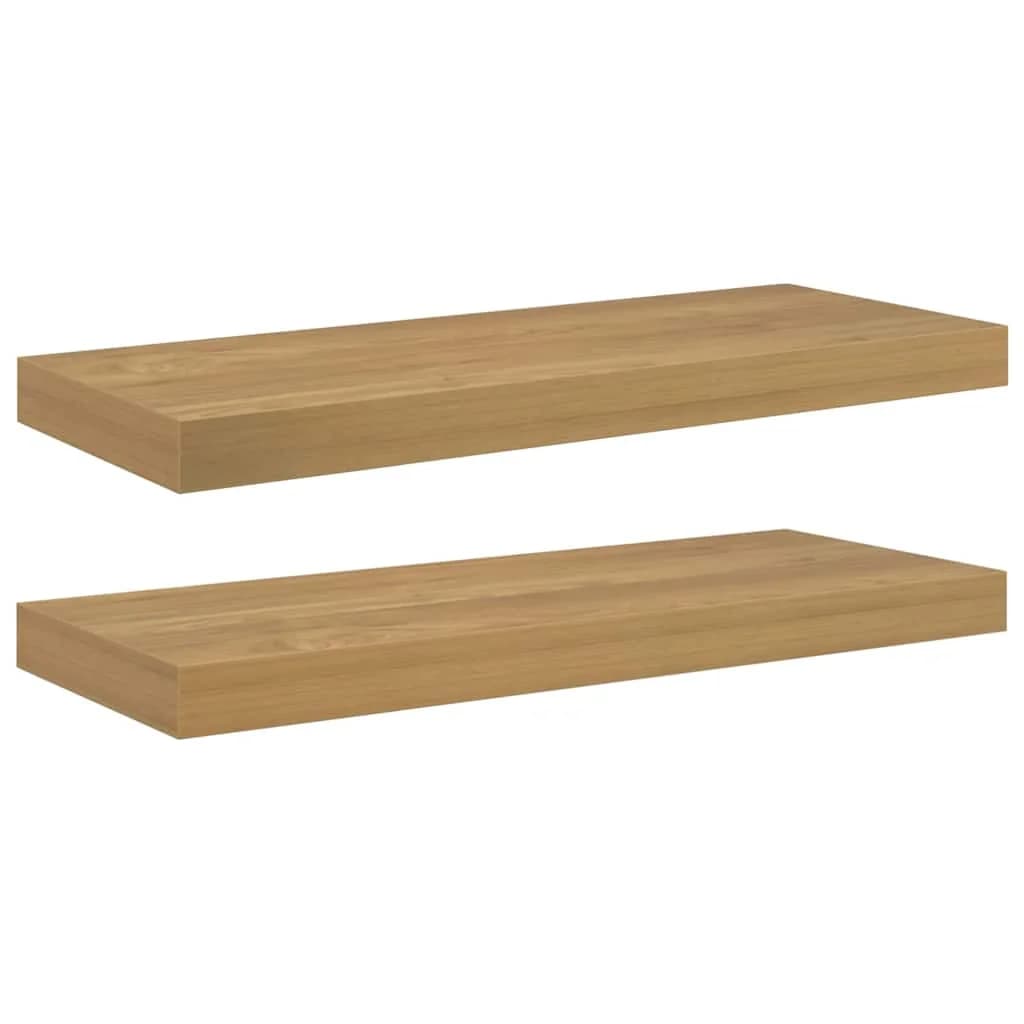 Stenska polica Montaža za steno 2 kos Rjava 60 x 23,5 x 3,8 cm - slika 2