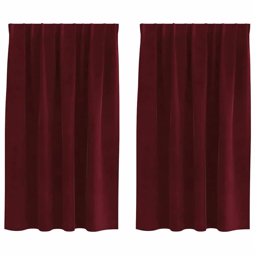 Zatemnitvene zavese 2 kos Vinorodna rdeča 140 x 140 cm Žamet - slika 2