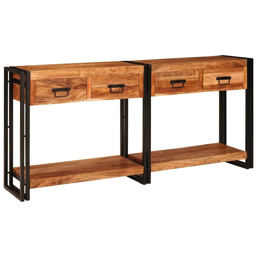 Konzolne mizice 2 kos Rjava 161 x 33 x 75 cm - slika 2