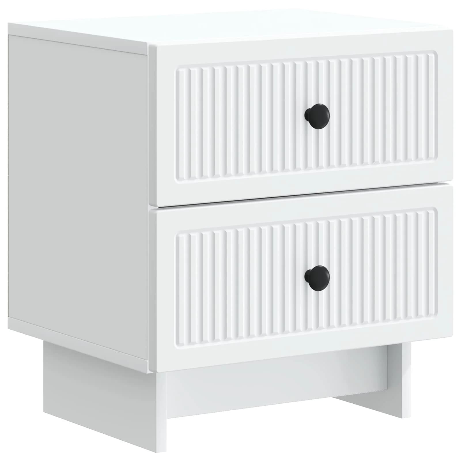 Nočna omarica 2 kos Bela 43 x 34,5 x 47,5 cm Inženirski les - slika 5