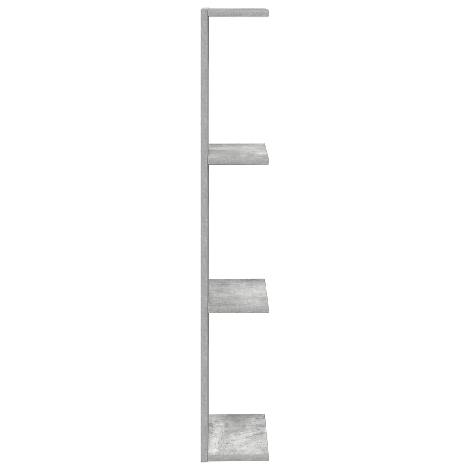 Stenska polica Betonsko siva 25 x 15 x 100 cm Inženirski les - slika 5