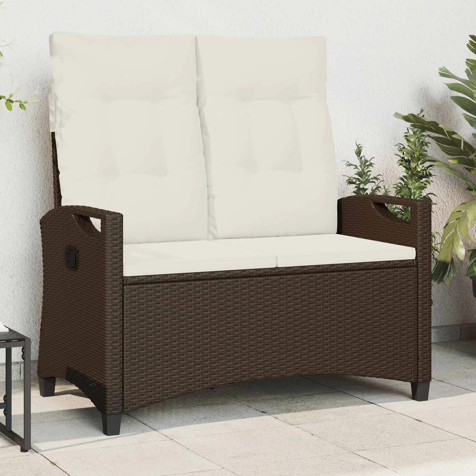 Vrtna klop Rjava in krem 105 x 60 x 112 cm Jeklo in poliestren