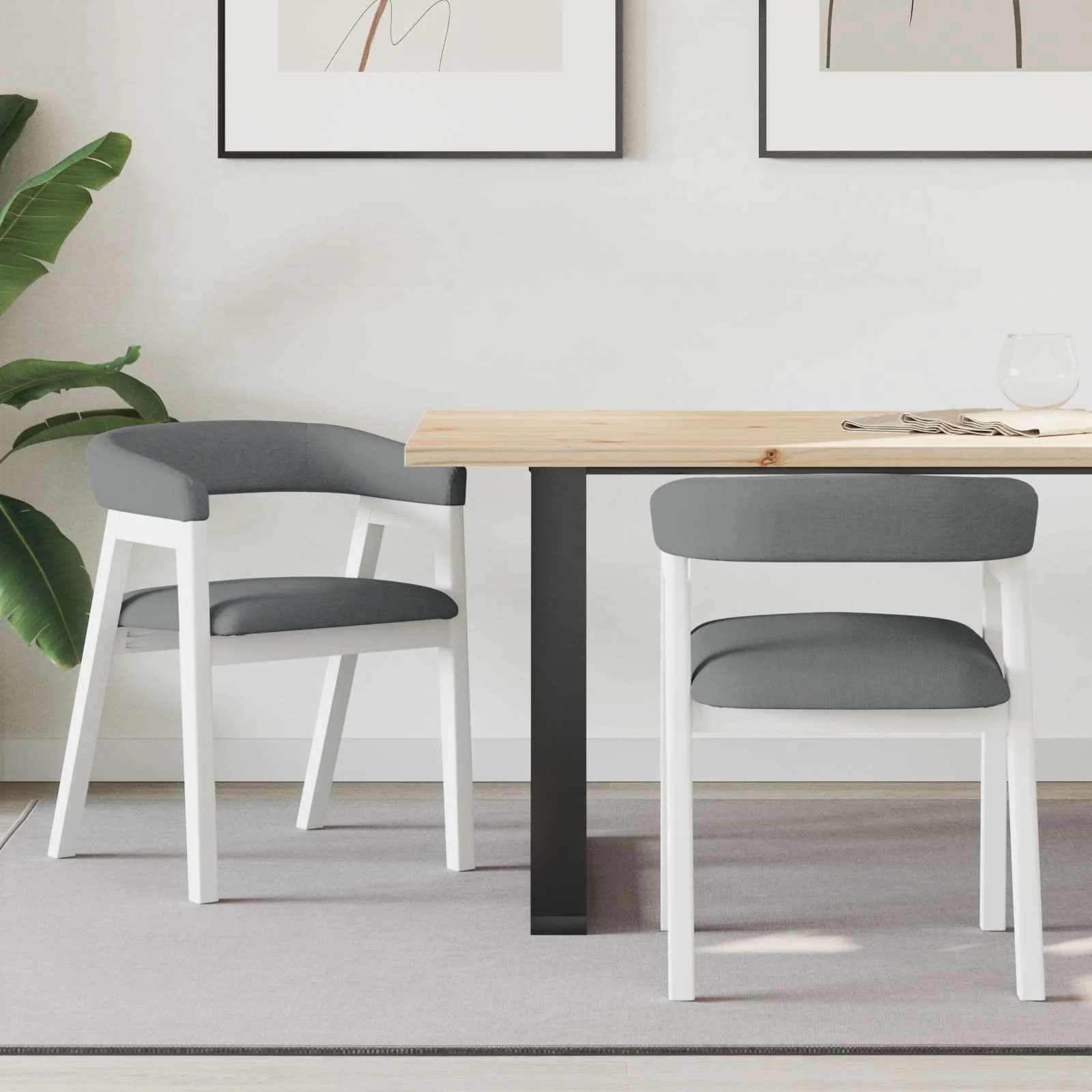 Jedilni stoli 2 kos Masivno gumovo les Bela 54 x 57 x 73 cm