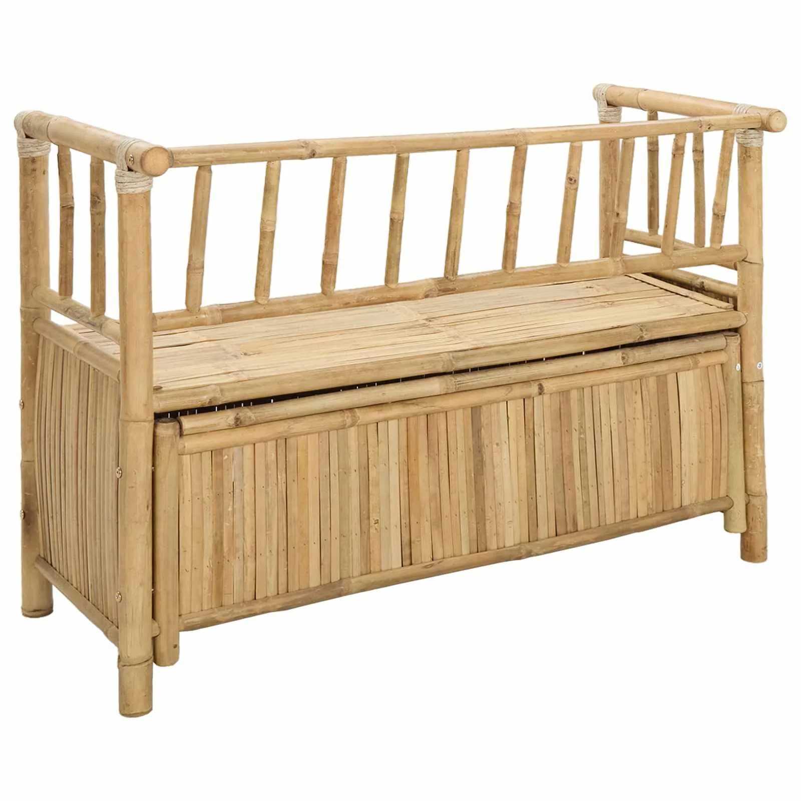 Parkovna Shramba Klop 110 x 47 x 80 cm Bambus Naravna - slika 6