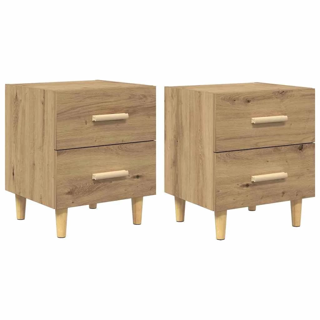 Posteljna omarica 2 kos Umetni hrast 40 x 35 x 47.5cm - slika 2