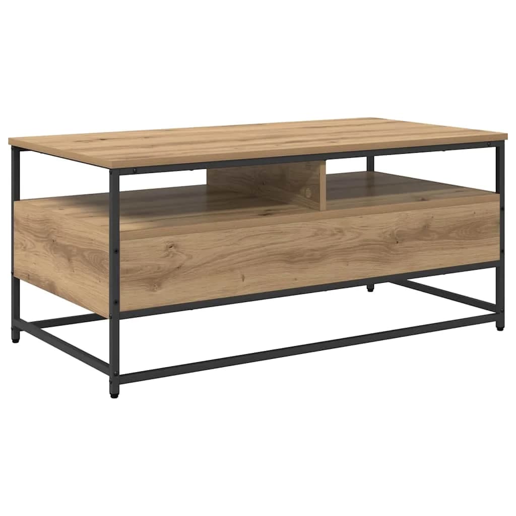 Klubska miza Umetni hrast 100 x 51 x 45 cm Inženirski les - slika 8