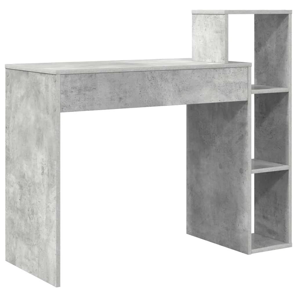 Miza Betonsko siva Inženirski les 100 x 40 x 90 cm - slika 7