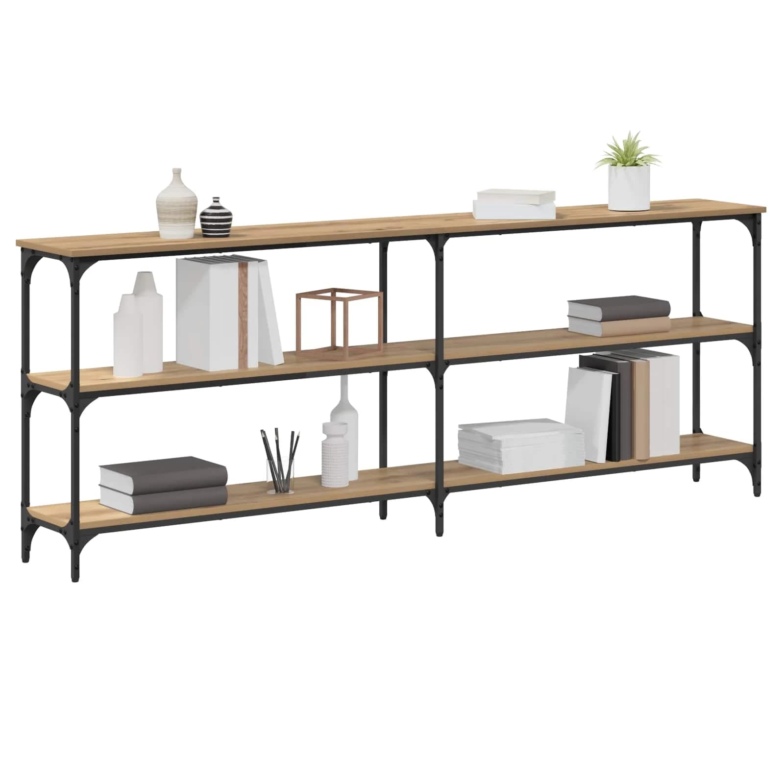 Konzolna miza artisan hrast 200 x 29 x 75 cm - slika 3