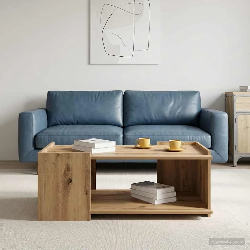 Klubska miza Artisan hrast 90 x 50 x 33 cm Inženirski les - slika 4