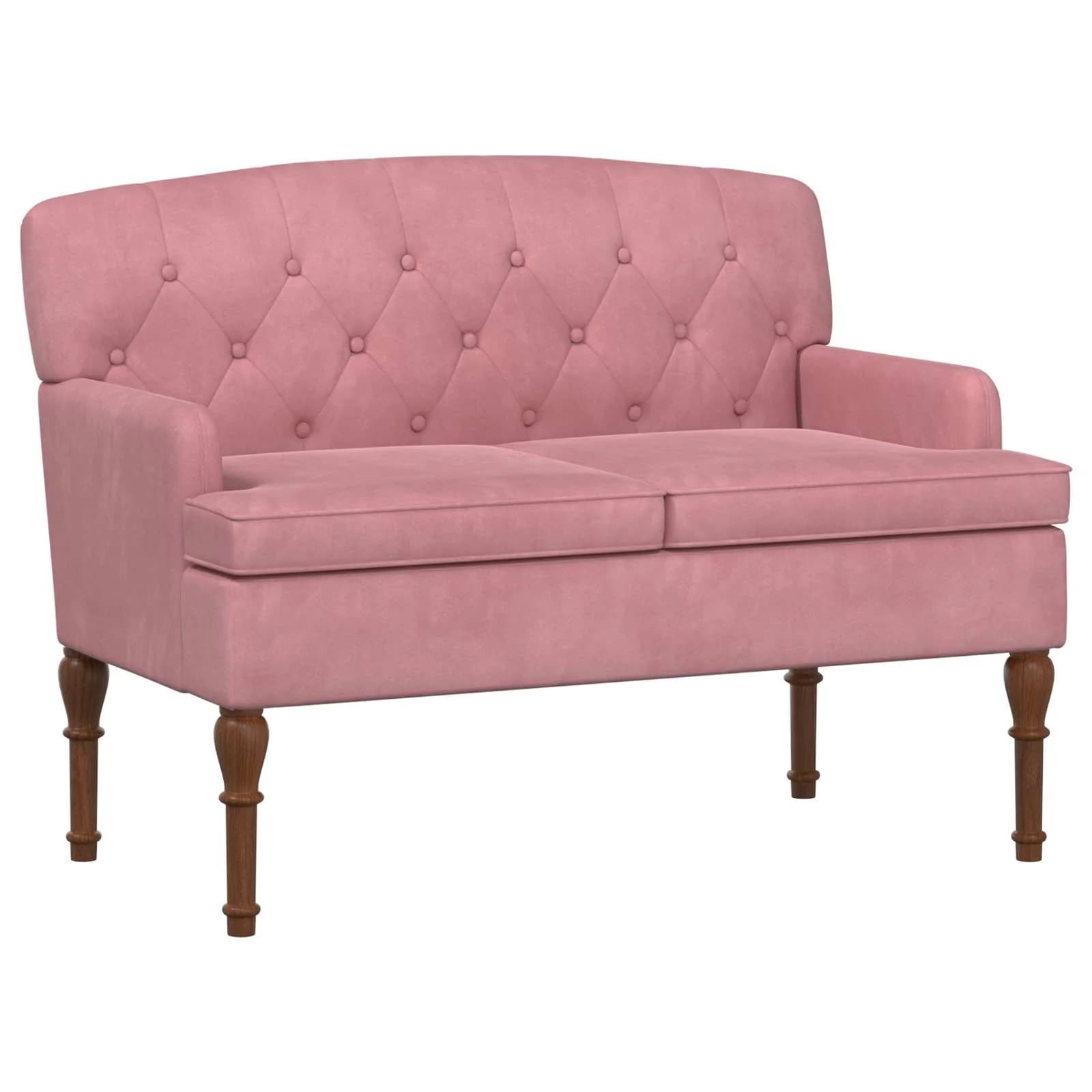 Dvojnica s gumbi Roza 111 x 65 x 79 cm Žamet - slika 2