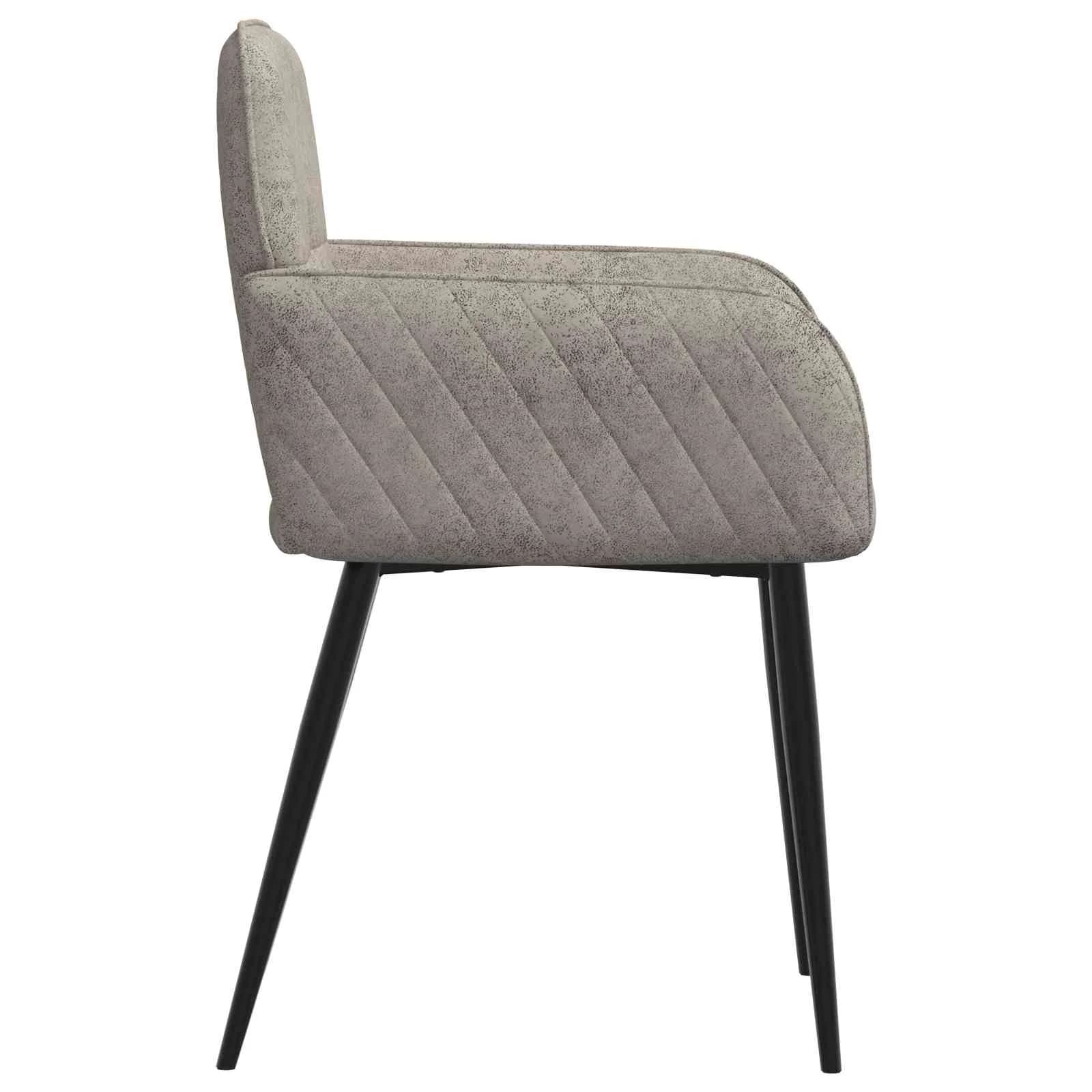 Jedilni stoli 2 kos Umetno nubuk usnje Svetlo siva 59x56,5x85cm - slika 4