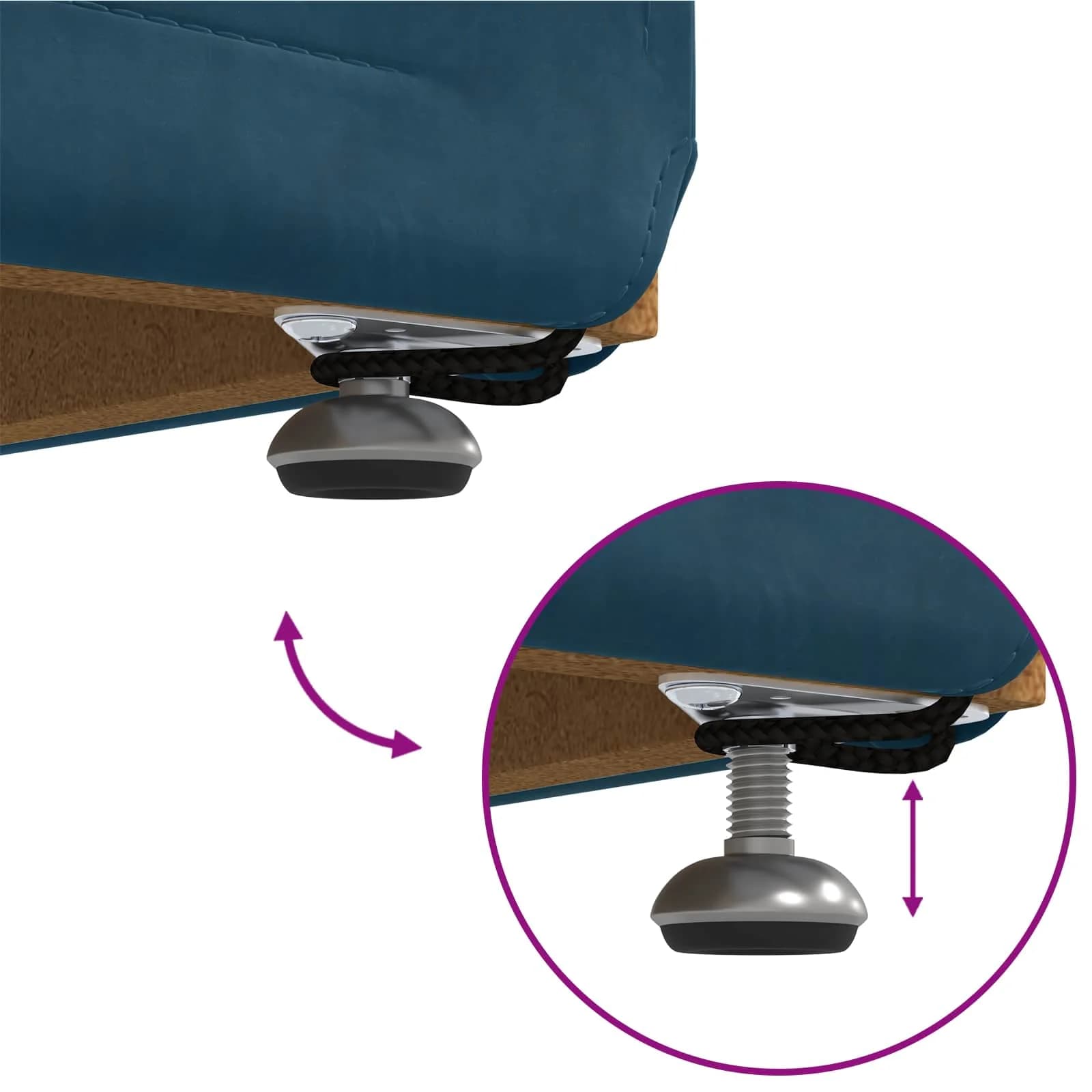 Stolica Modra 101 x 41 x 40 cm Samet in Umetno Leseno - slika 7