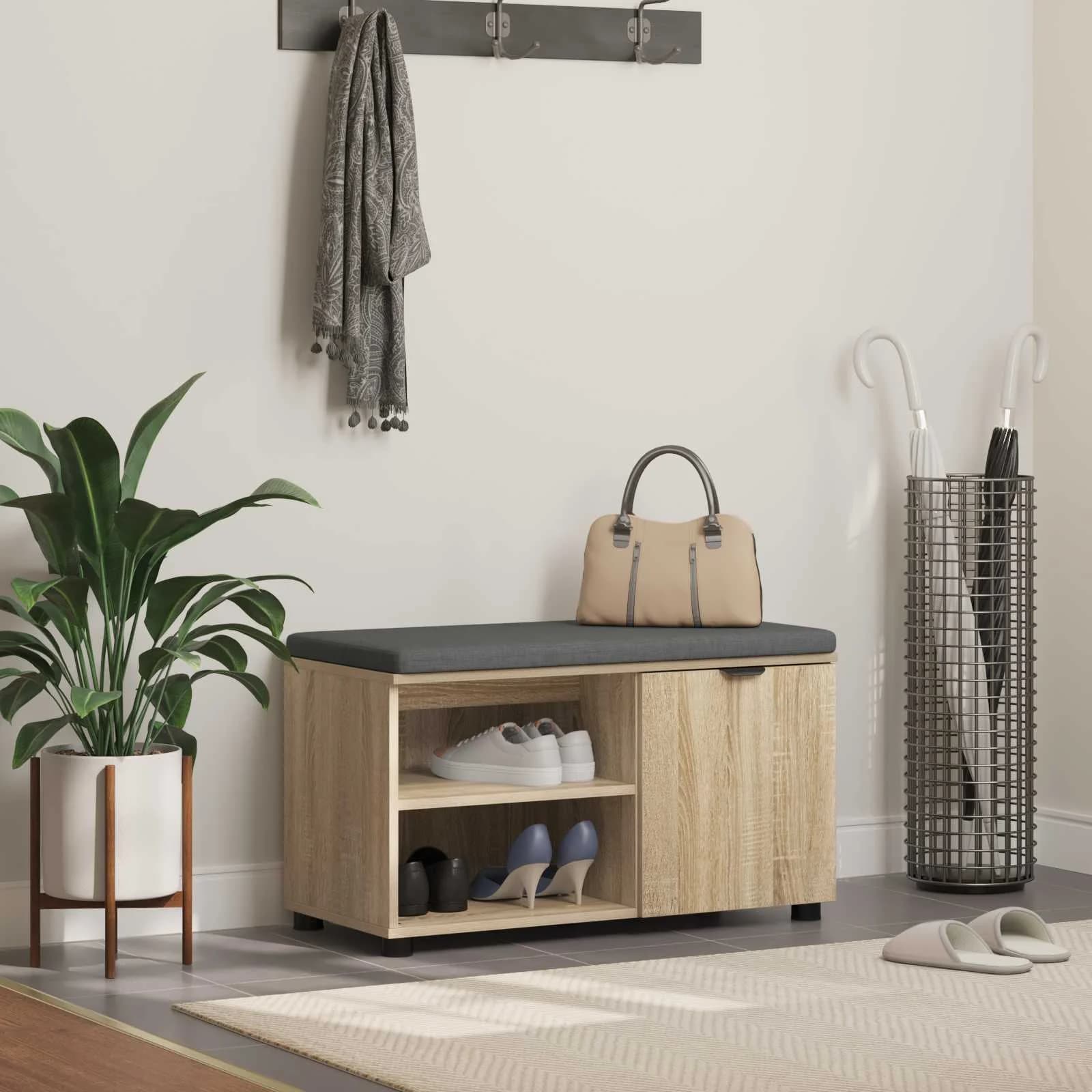 Haldna klop z blazino s polico Sonoma hrast 80 x 38 x 46 cm