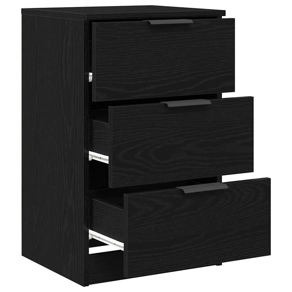 Nočna omarica 2 kos Črna Orehovina 40 x 65 x 65 cm - slika 5