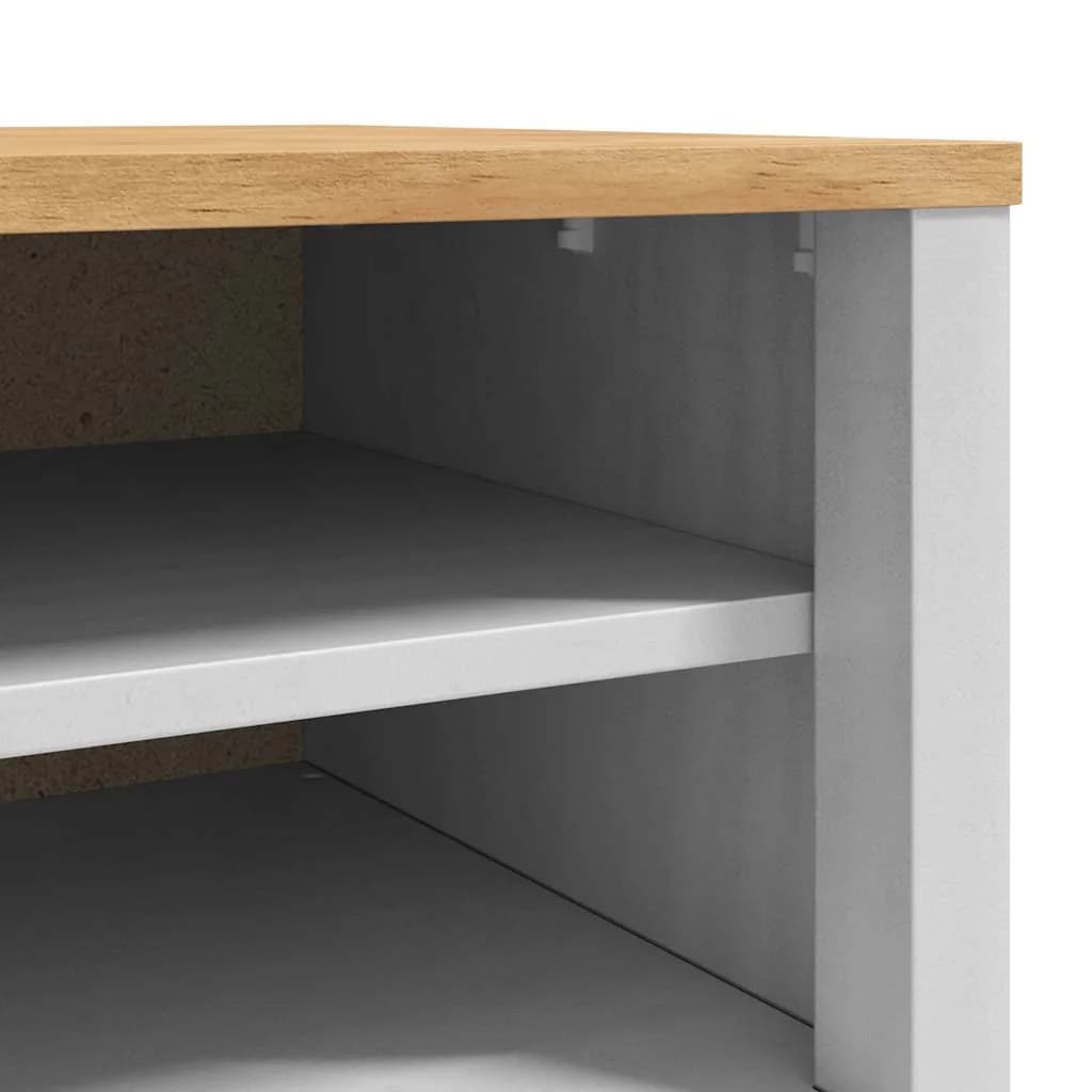 Klubska klop FLORO Bela 115 x 40 x 45 cm Masivno borovo les - slika 9