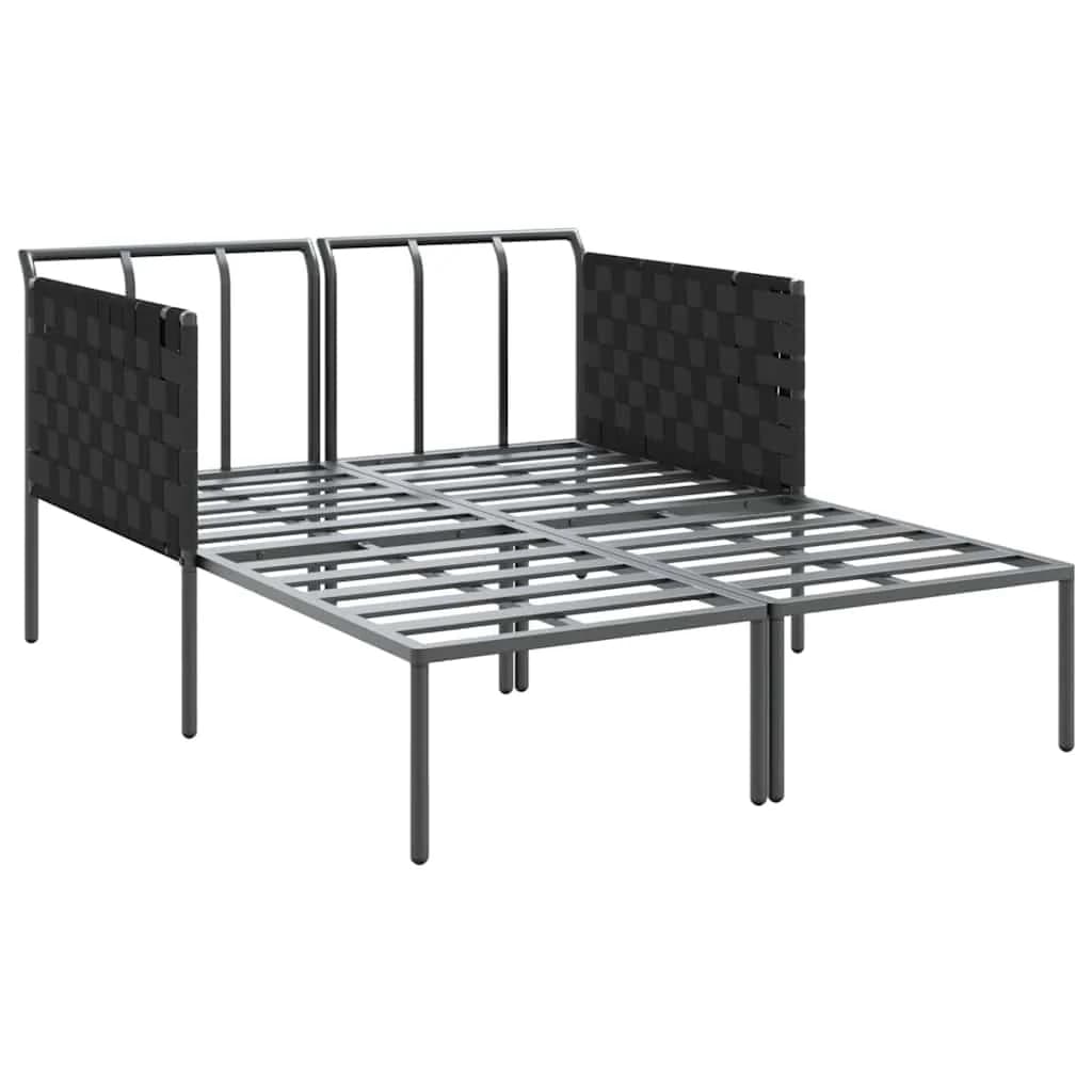 Ležalnik Antracit 153 x 115 x 69.5 cm Prašno lakirano jeklo - slika 5