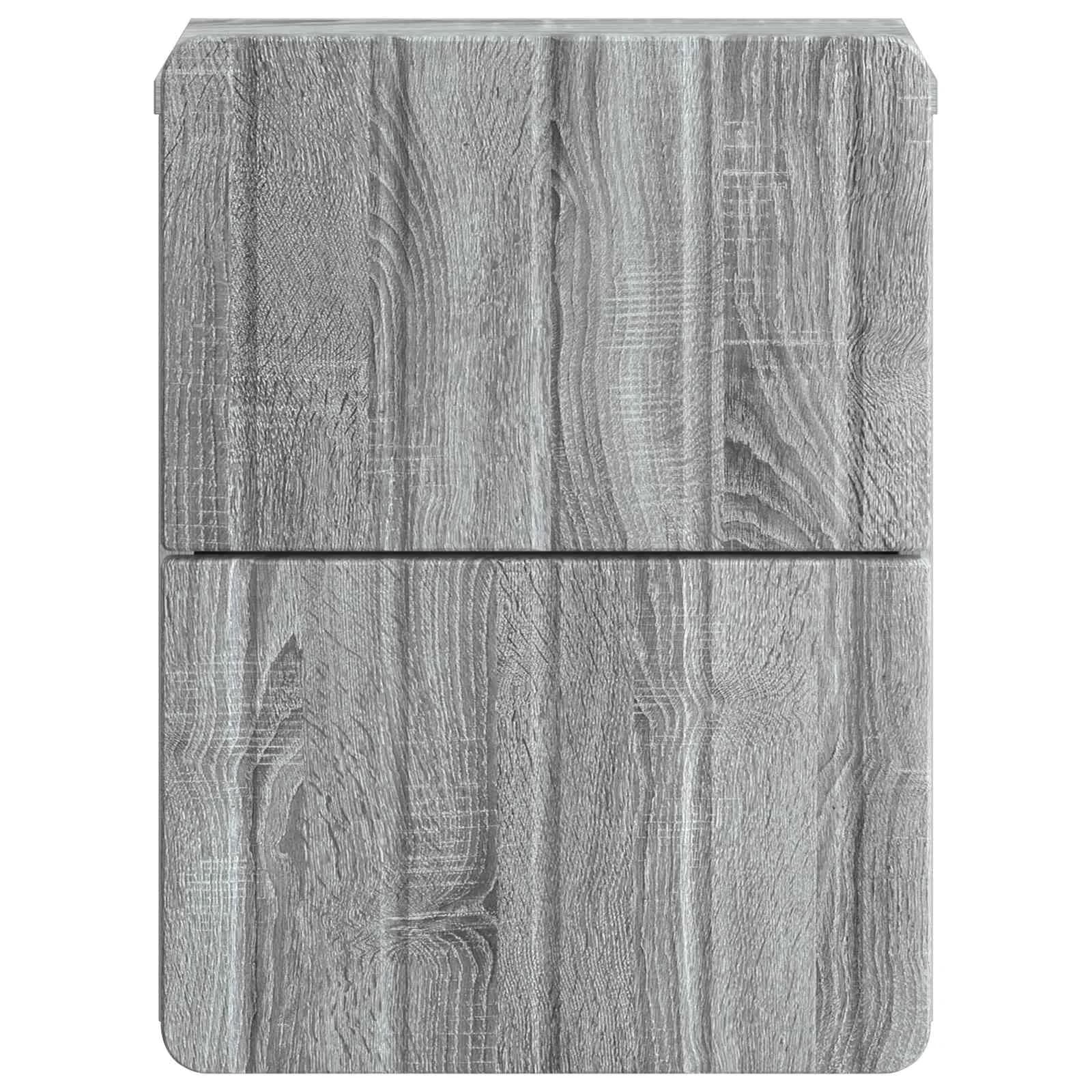 Stenski nočni omarici 2 kos Siva Sonoma 33 x 34,5 x 43 cm - slika 7